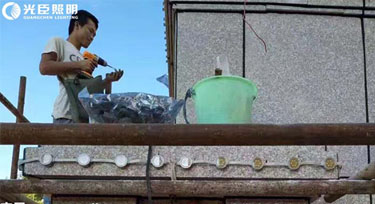 42mm一體式像素點(diǎn)光源 小區(qū)石門實(shí)景案例