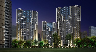 光臣助力老客戶樓體亮化項目實施